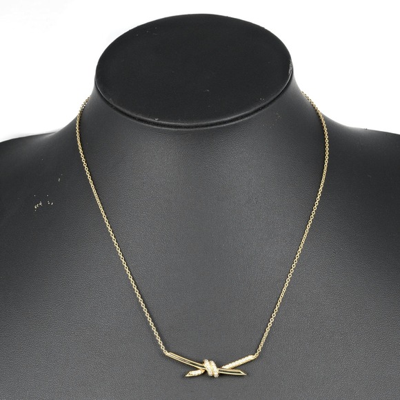 Tiffany Knot Necklace Yellow Gold Diamonds